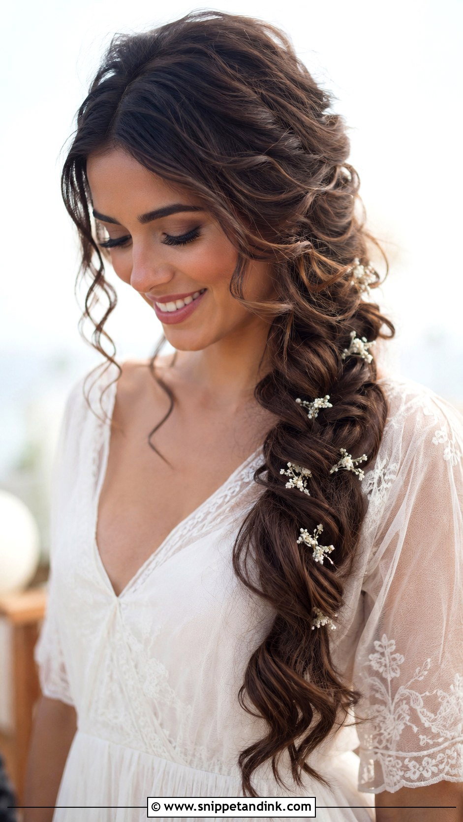 Soft Romantic Side Braid Wedding Hair - Snippet and Ink - 15 Soft Romantic Wedding Hair Ideas