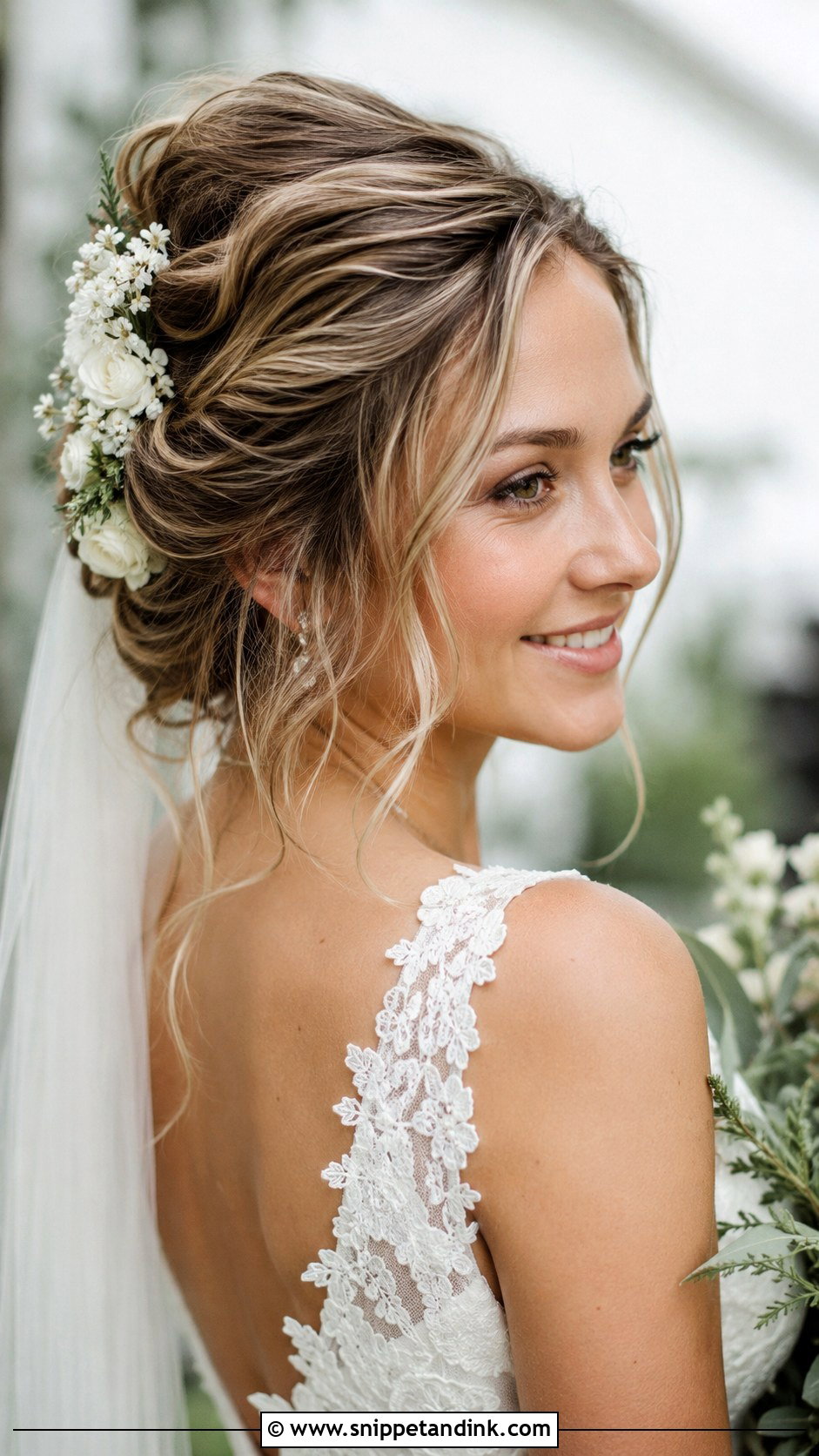 Soft Romantic Updo With Halo Extensions - Snippet and Ink - 20 Wedding Hair Extensions