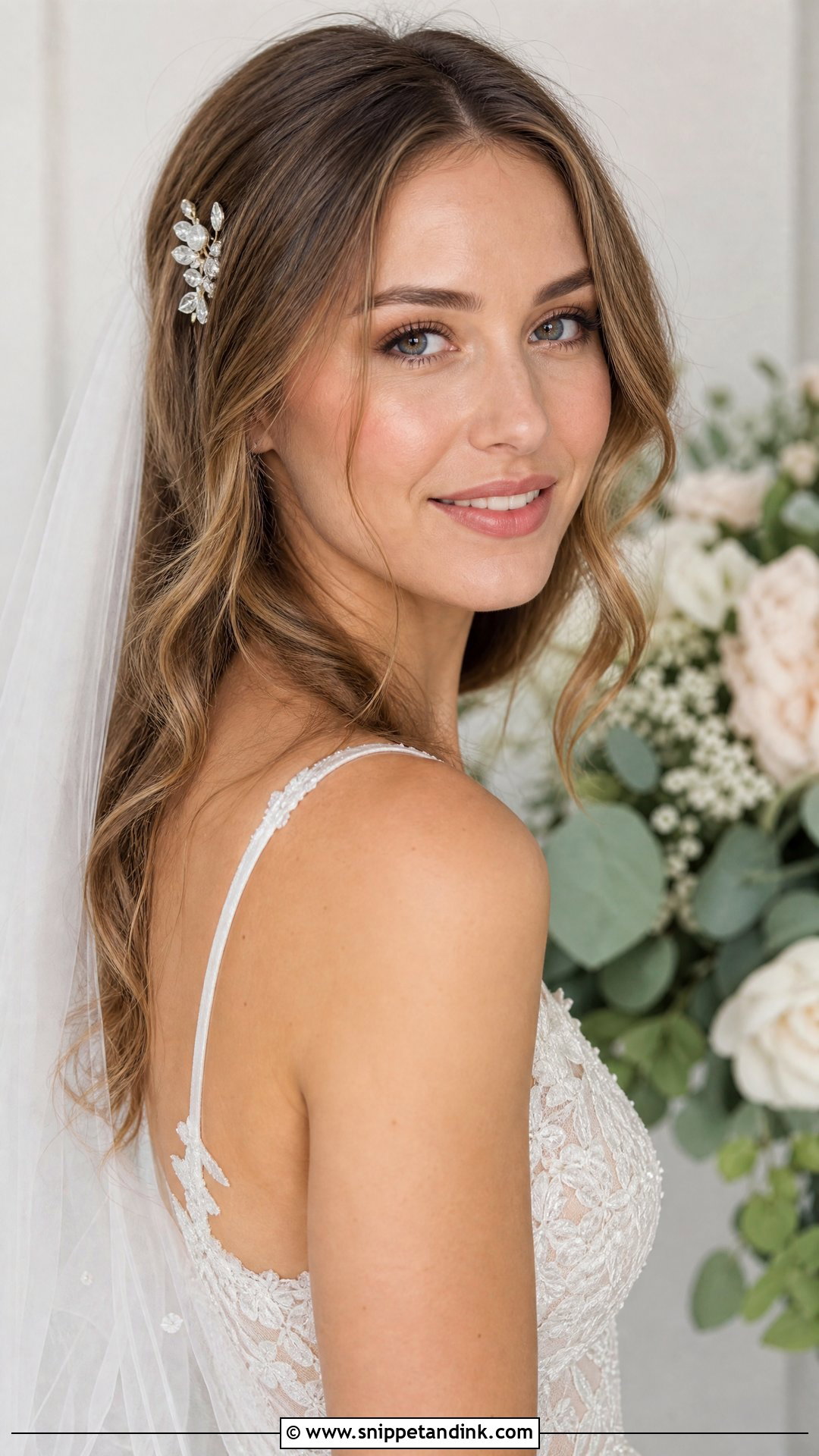 Soft Romantic Waves Down - Snippet and Ink - 20 White Wedding Hairstyles