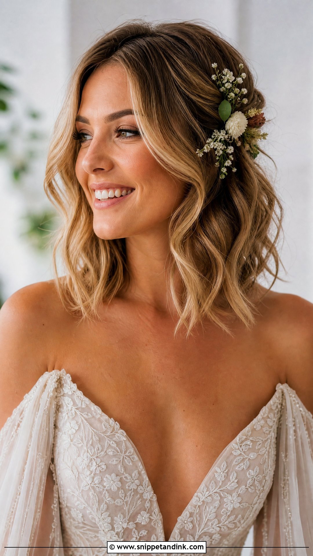 Soft Romantic Waves Lob - Snippet and Ink - 20 Short Hair Wedding Hairstyles the Bride