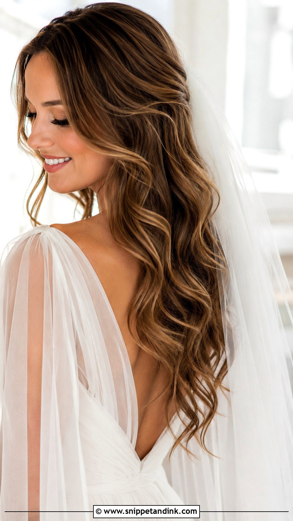 Soft Romantic Waves Wedding Hair - Snippet and Ink - 25 Hairstyle for Marriage Ideas