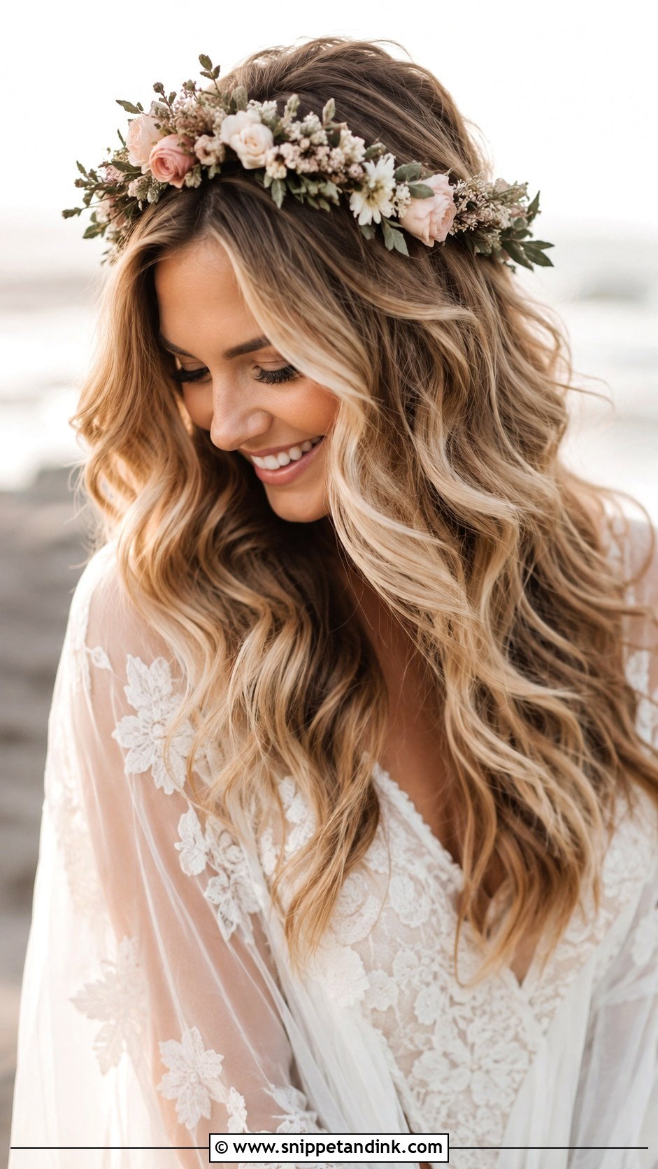 Soft Romantic Waves With Loose Curls - Snippet and Ink - 25 Vintage Waves Wedding Hair