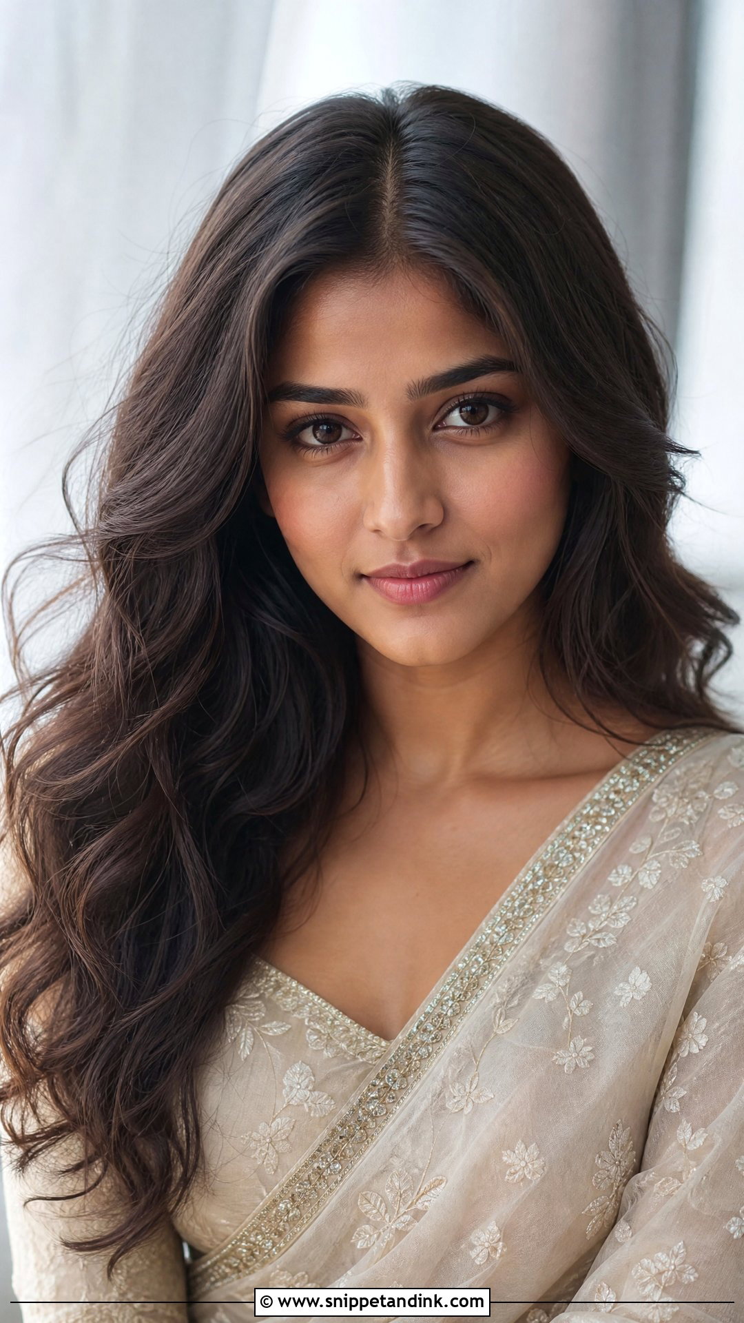 Soft Romantic Waves With Middle Part - Snippet and Ink - 20 Open Hairstyle for Wedding Functions Ideas