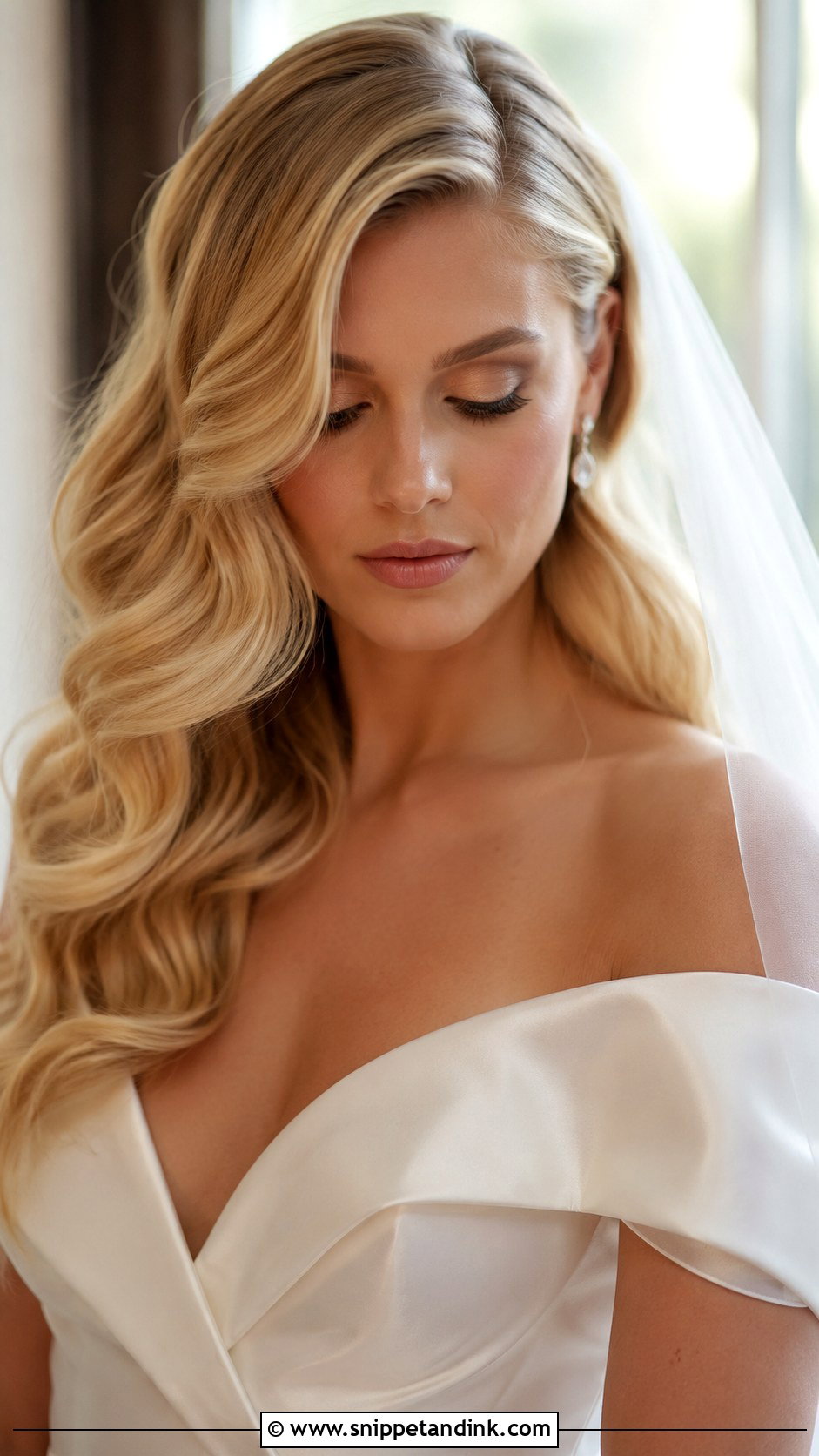 Soft Romantic Waves With Side Part - Snippet and Ink - 25 Whimsical Wedding Hair Ideas