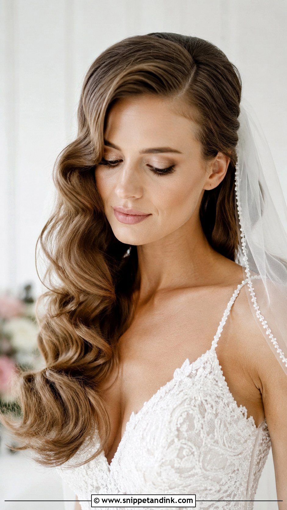 Soft Romantic Waves for Brides - Snippet and Ink - 25 Bridal Hair Inspo Ideas
