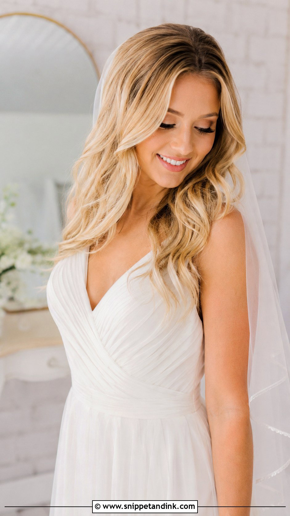 Soft Romantic Waves for Brides - Snippet and Ink - 25 Hair Looks for Wedding