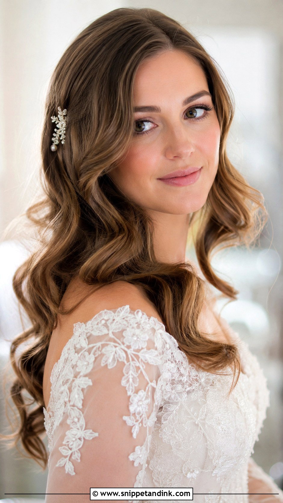 Soft Romantic Waves for Long Hair - Snippet and Ink - 30 Classy Wedding Hair Down Ideas