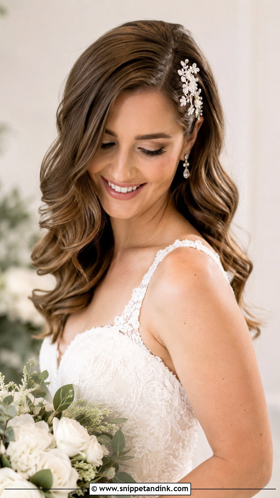 Soft Romantic Waves for Wedding - Snippet and Ink - 25 Cute Hairstyles for Wedding