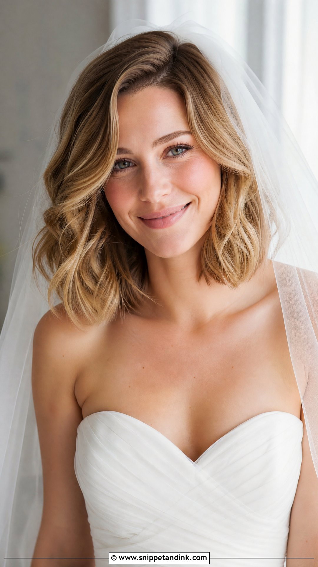 Soft Romantic Waves on a Bob - Snippet and Ink - 20 Short Hair Wedding Ideas