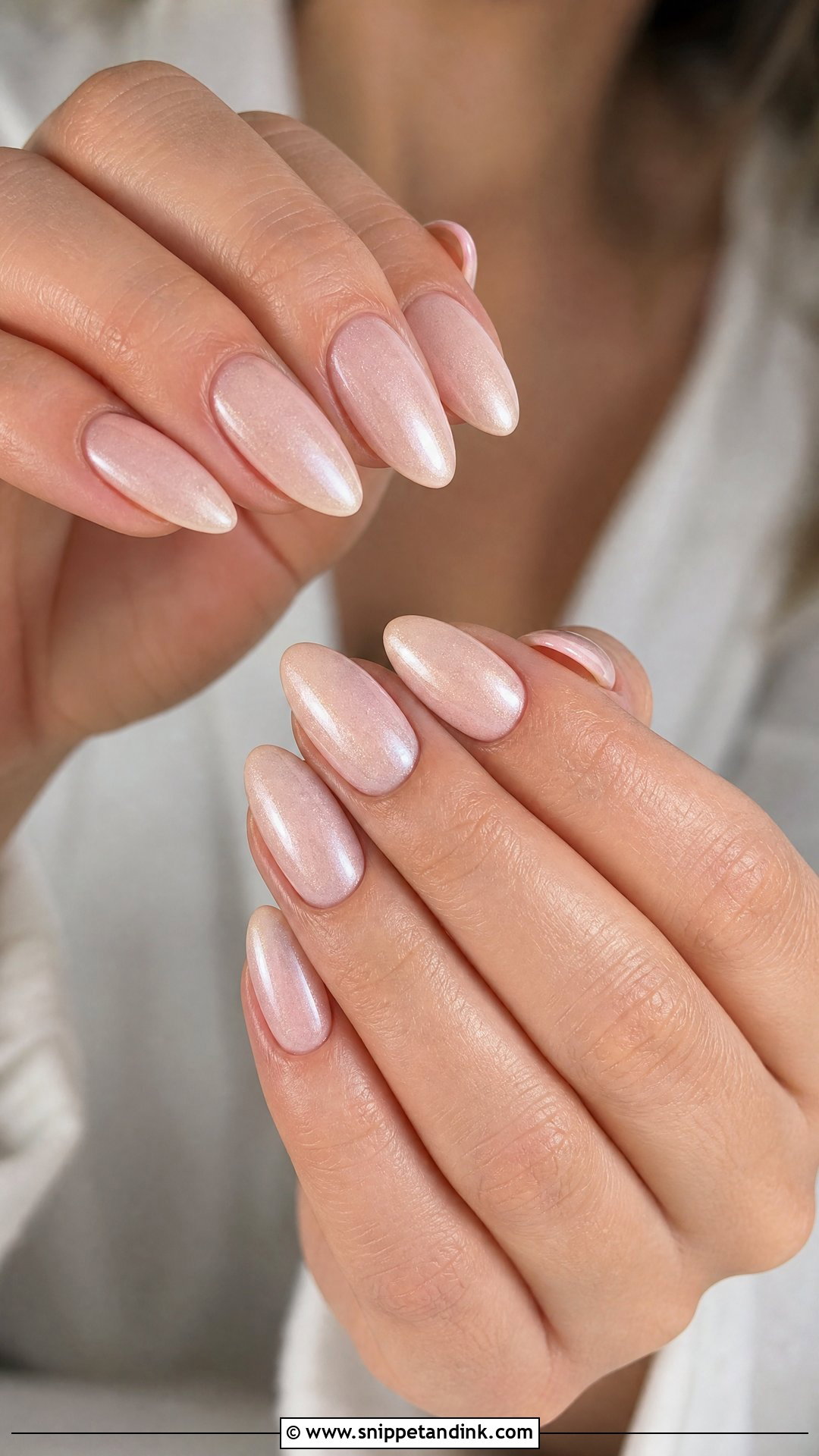 Soft Shimmer Almond Wedding Nails - Snippet and Ink - 25 Almond Wedding Nails for Bride