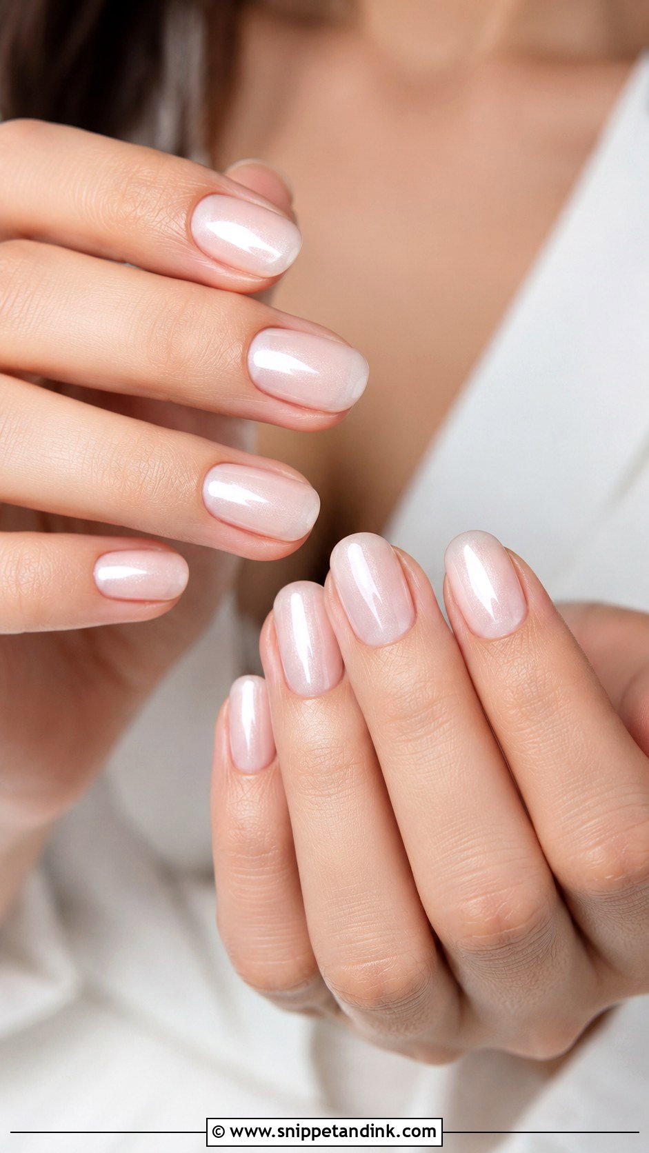 Soft Shimmer Wedding Nails - Snippet and Ink - 35 Wedding Nail Ideas