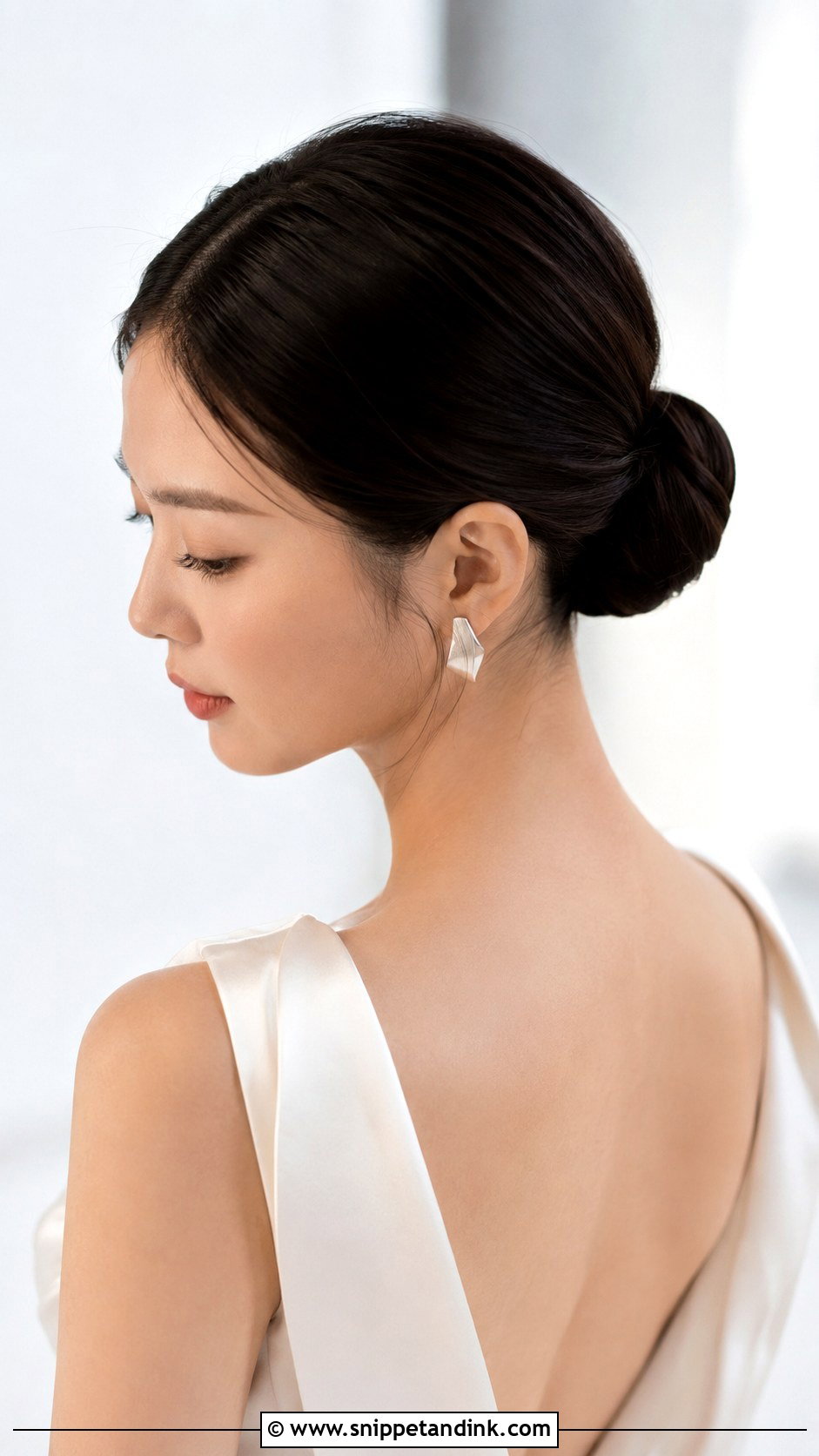 Soft Sleek Bun Wedding Hair - Snippet and Ink - 15 Soft Bun Wedding Hair Ideas