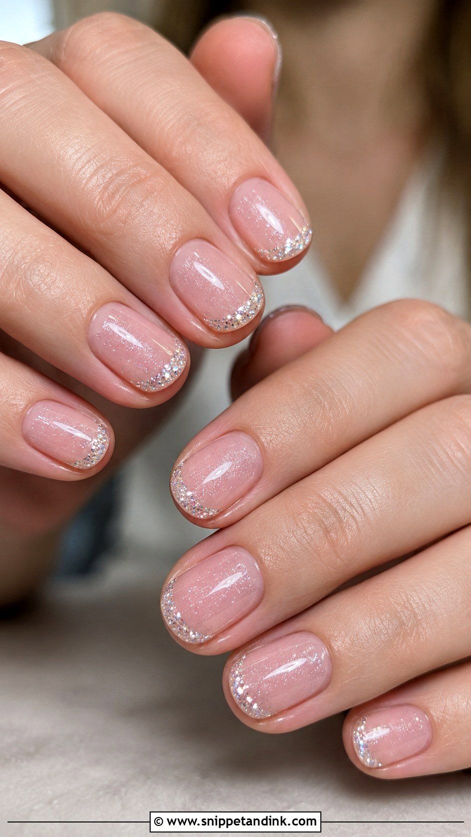 Soft Square Sparkle Bridal Nails - Snippet and Ink - 20 Sparkle Bridal Wedding Nails for Bride