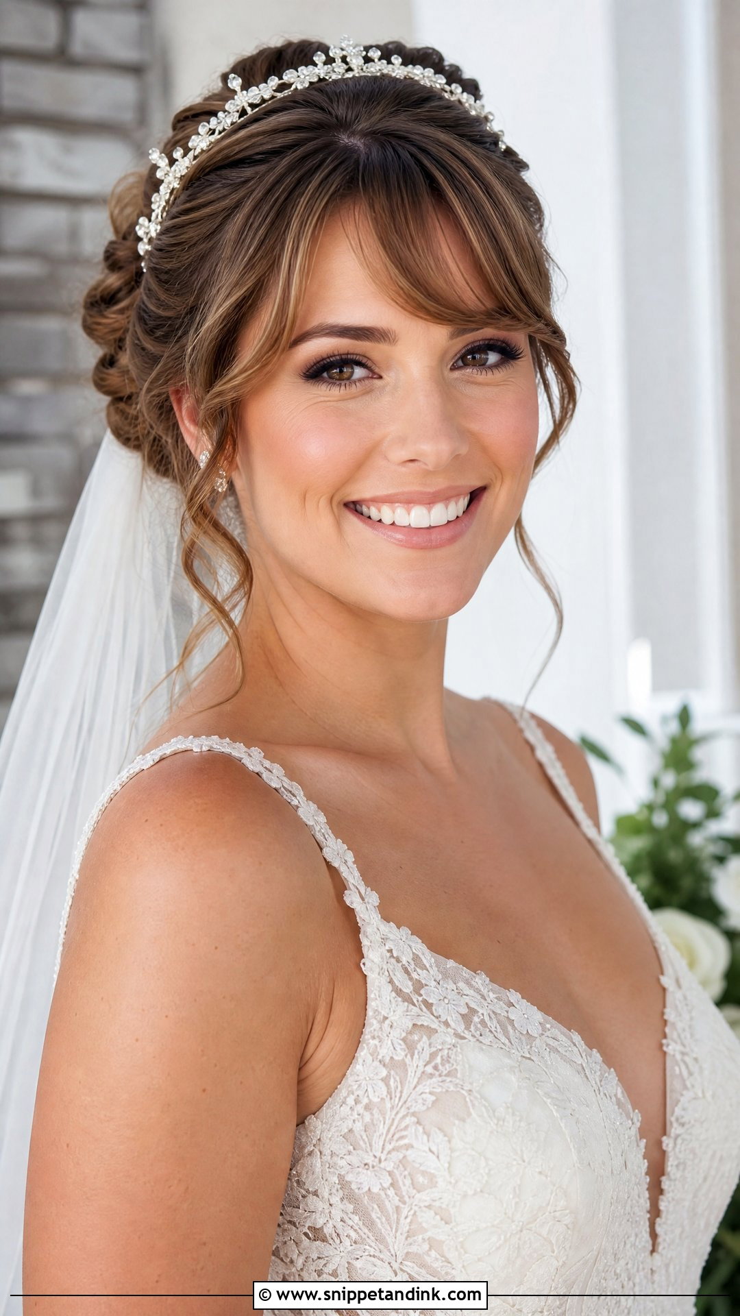 Soft Swoop Bangs With Updo for Wedding - Snippet and Ink - 25 Front Hairstyle for Wedding Ideas