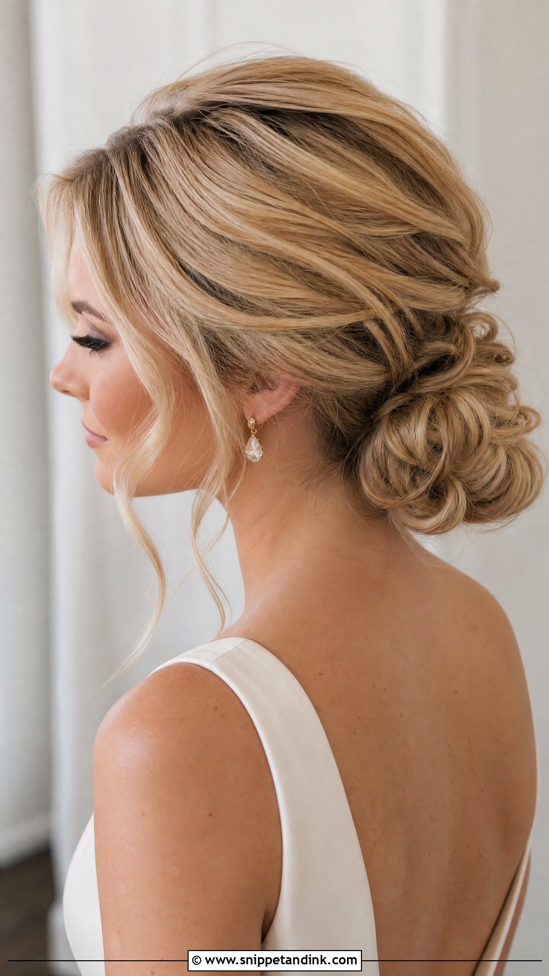 Soft Textured Bridal Low Bun - Snippet and Ink - 15 Bridal Hair Low Updo Ideas