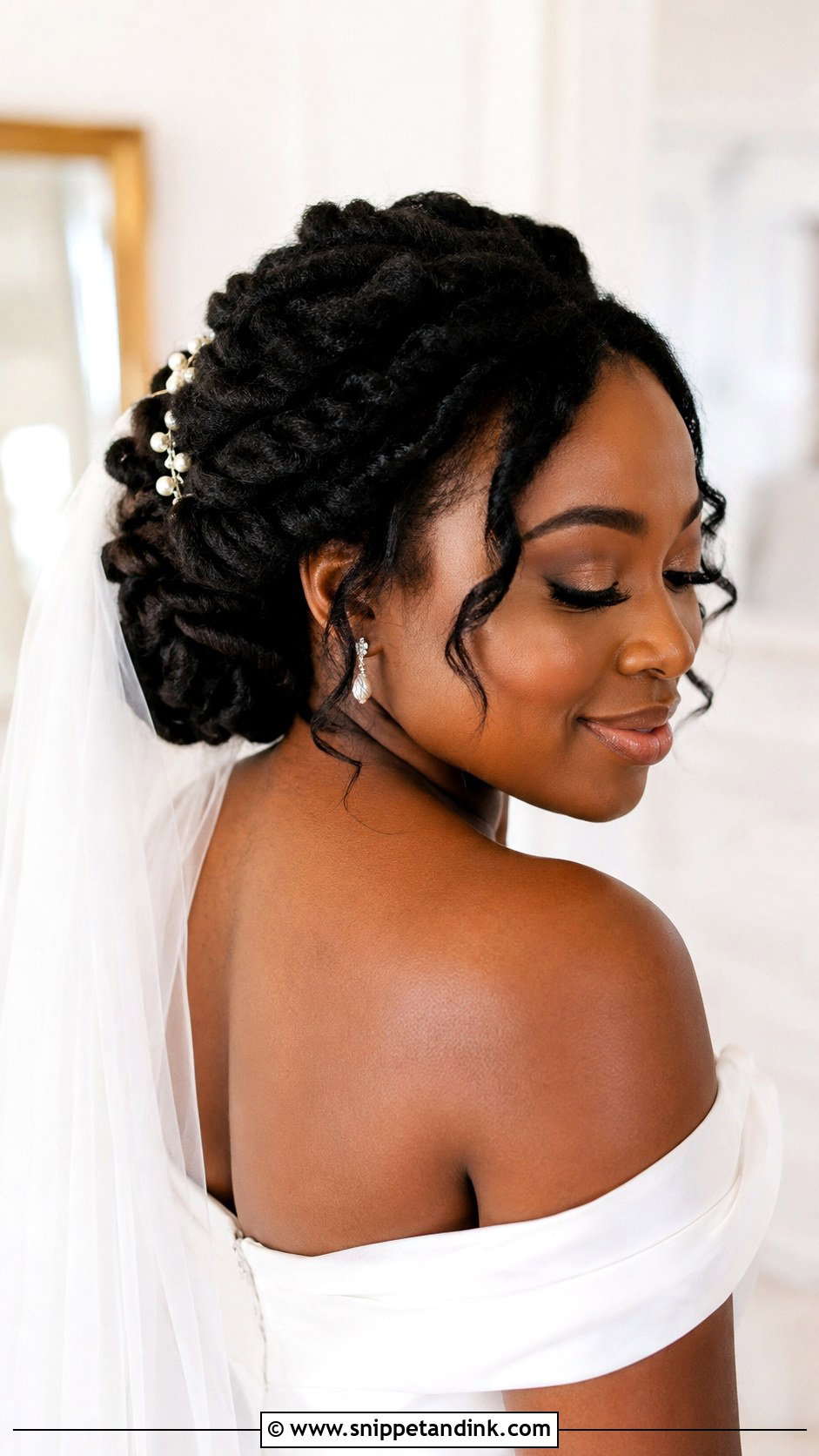 Soft Twisted Low Updo - Snippet and Ink - 20 Afro Wedding Hairstyles Brides