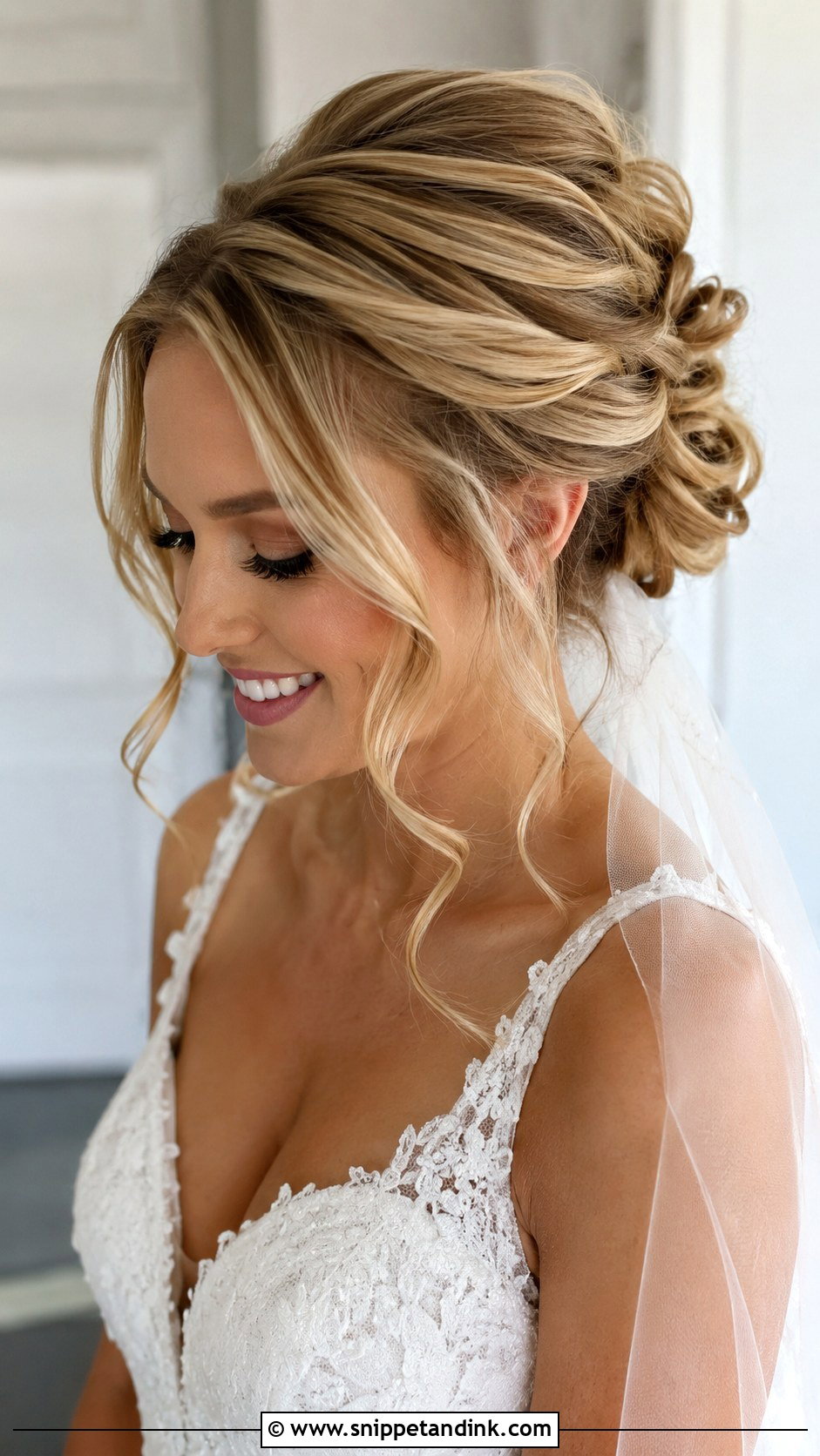 Soft Updo With Cascading Tendrils - Snippet and Ink - 25 Whimsical Wedding Hair Ideas