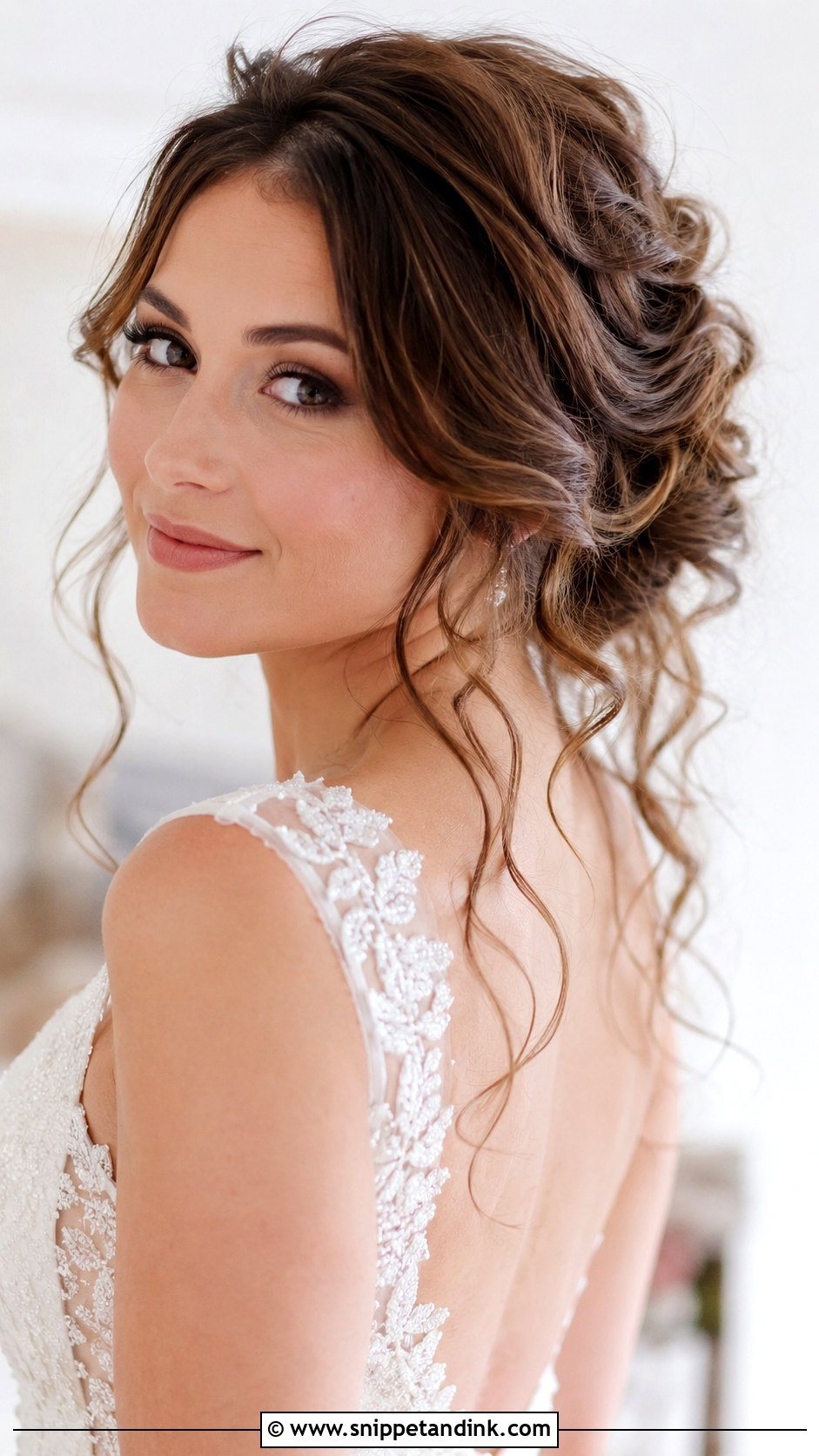 Soft Updo With Cascading Tendrils - Snippet and Ink - 25 Ethereal Wedding Hair Ideas