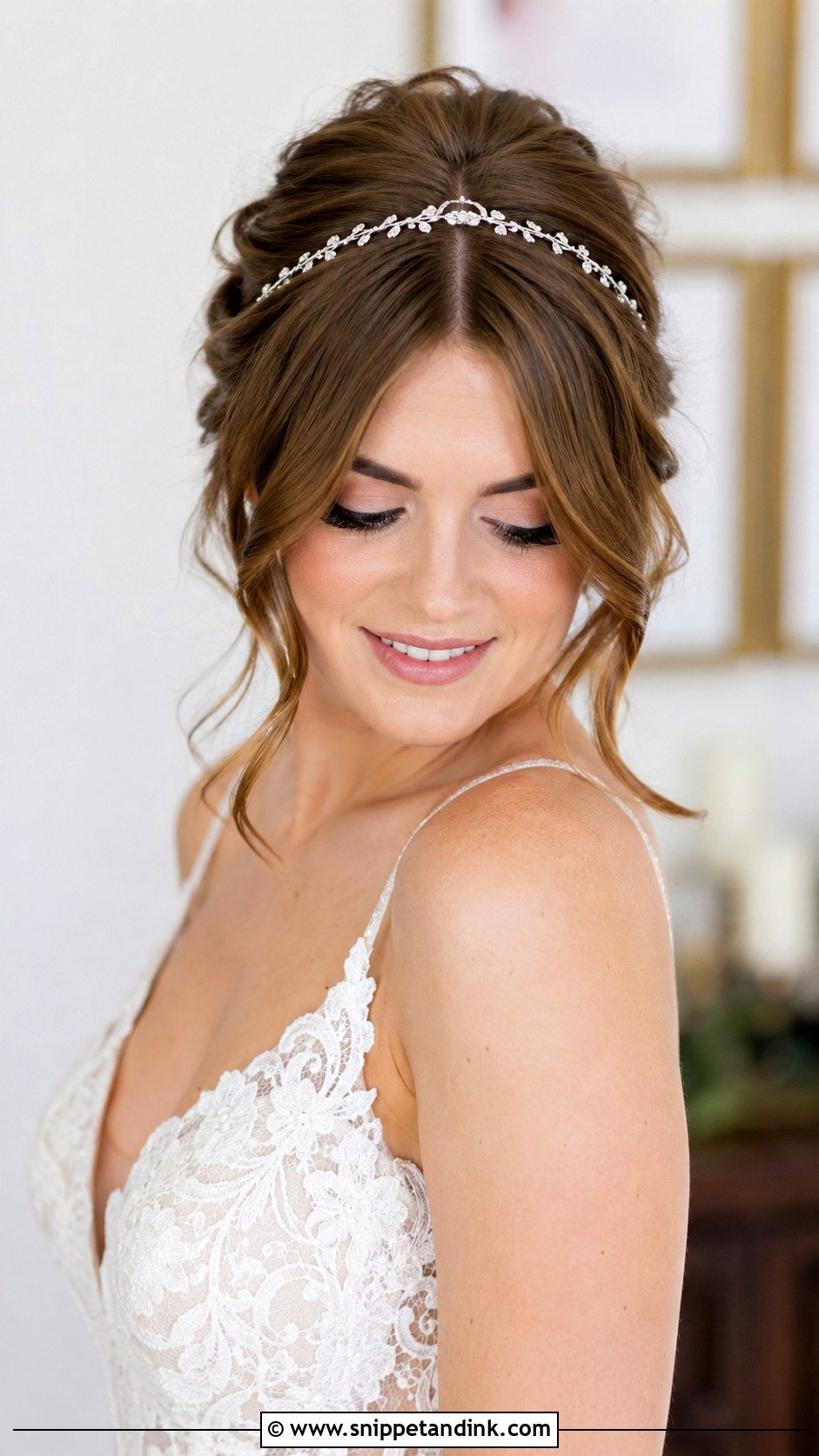 Soft Updo With Curtain Bangs - Snippet and Ink - 25 Bridal Hairstyles for Round Face