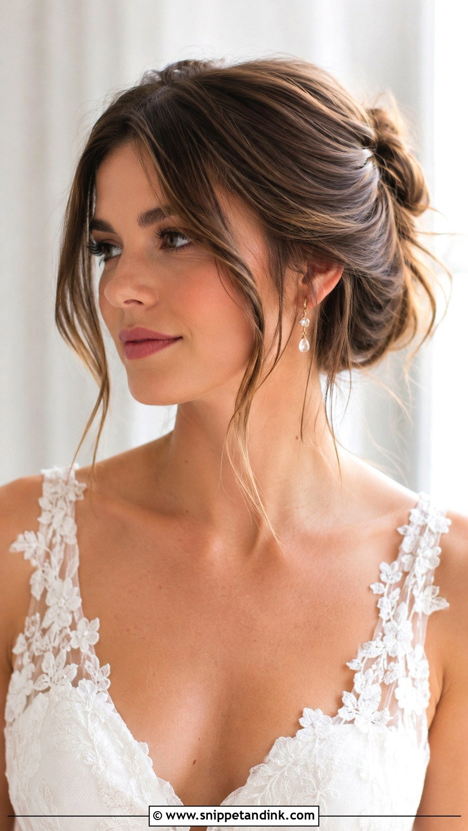 Soft Updo With Curtain Bangs - Snippet and Ink - 25 Hairstyles for a Wedding