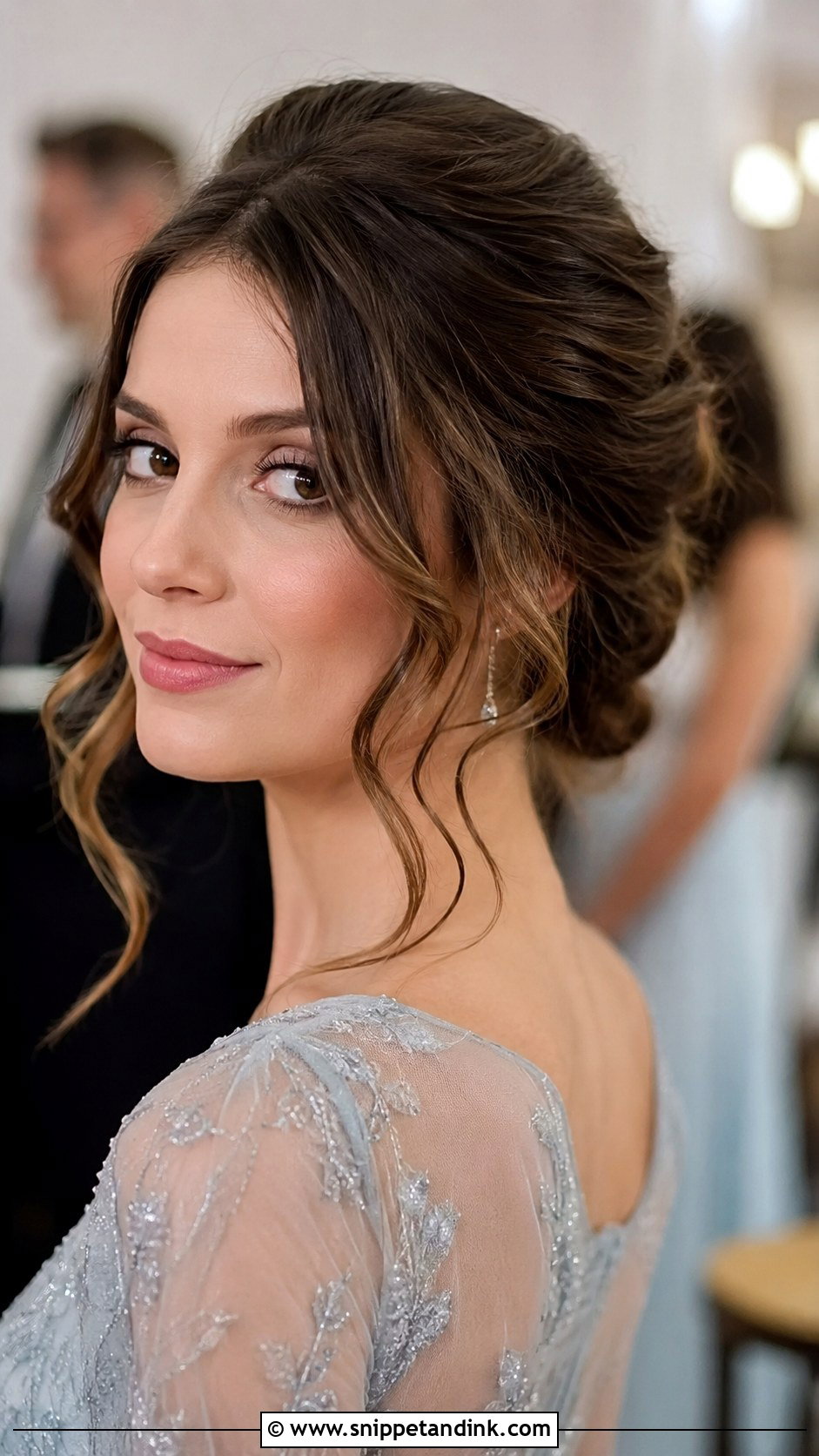 Soft Updo With Face Framing Pieces - Snippet and Ink - 25 Long Hairstyles for Wedding Guest