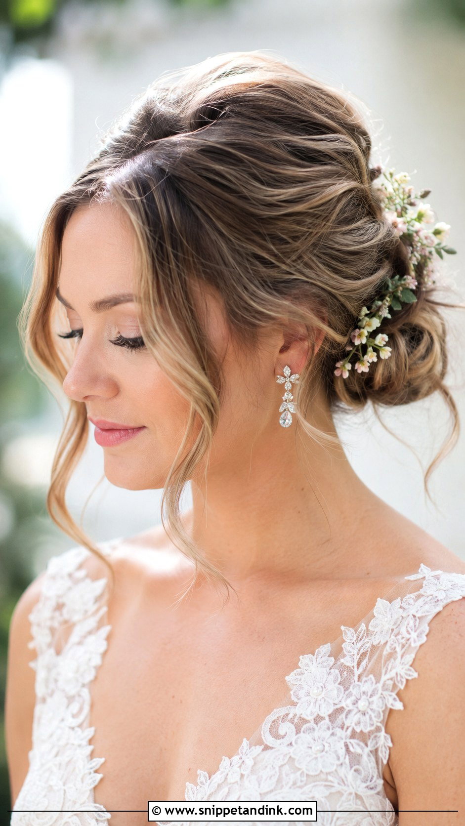 Soft Updo With Face Framing Pieces for Round Face - Snippet and Ink - 25 Wedding Hair for Round Face Ideas