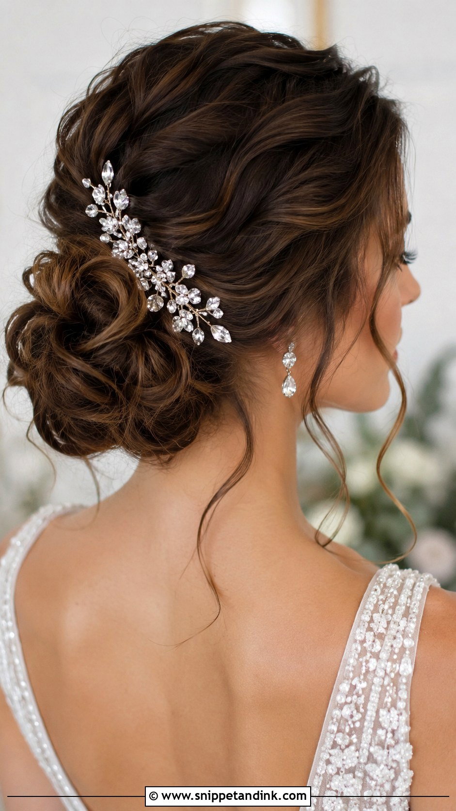 Soft Updo With Hair Accessories - Snippet and Ink - 30 Loose Updo Wedding Ideas
