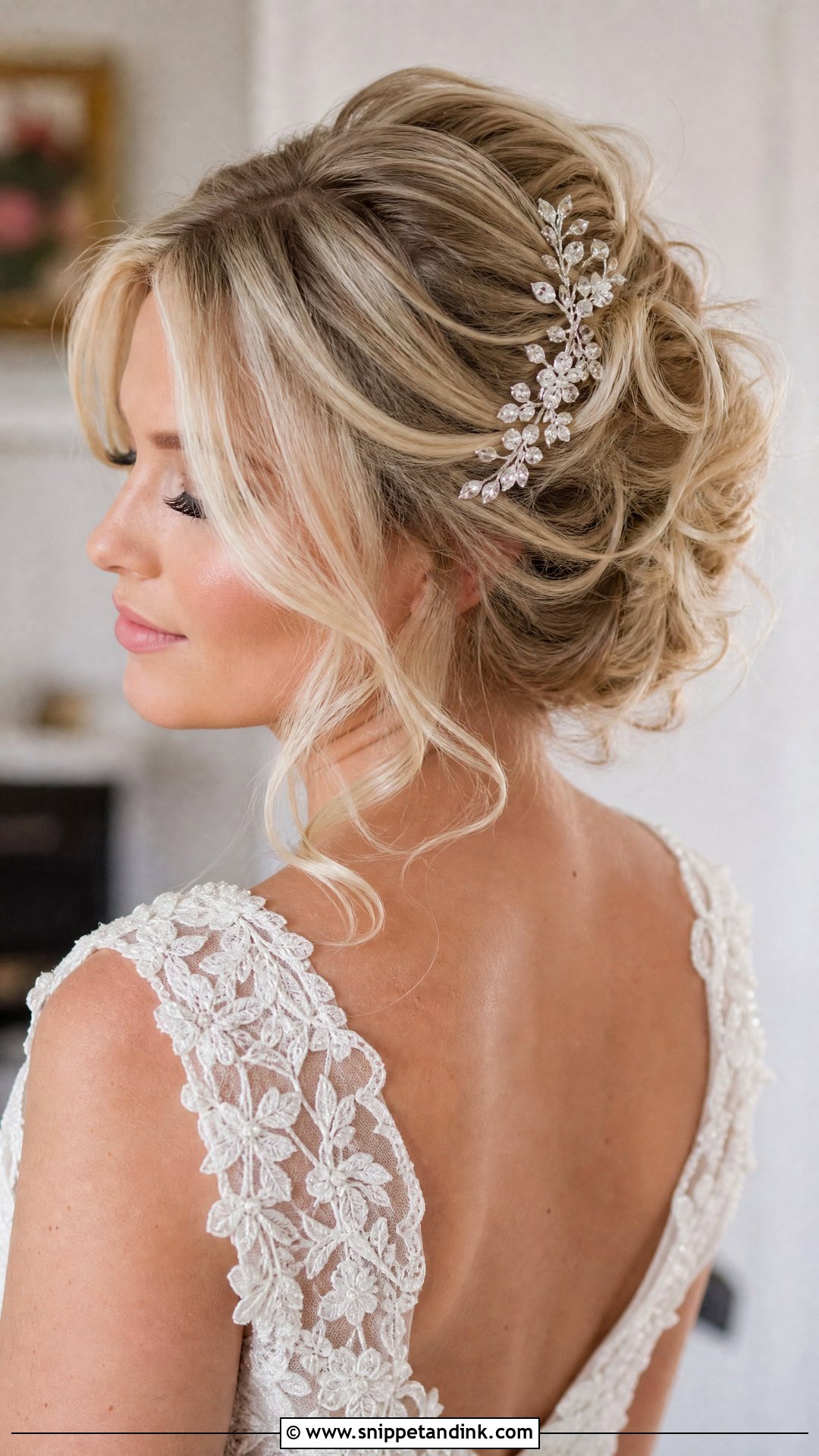 Soft Updo With Loose Curls - Snippet and Ink - 20 Wedding Hairstyles Front View
