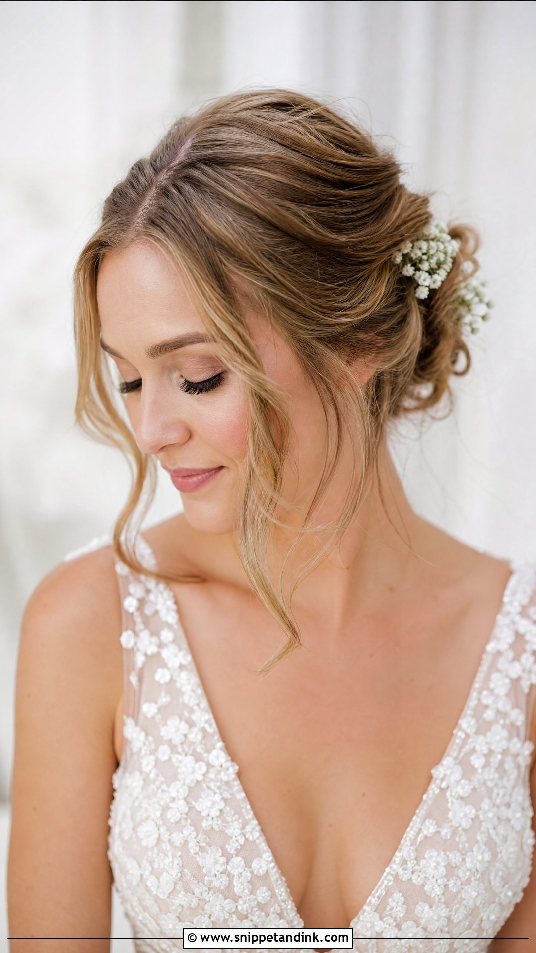 Soft Updo With Loose Face Framing Pieces - Snippet and Ink - 20 Hairstyle for Bridal Ideas