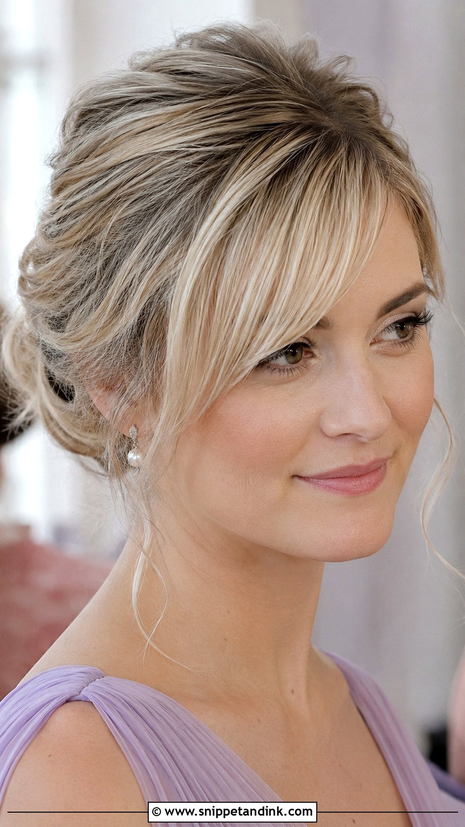 Soft Updo With Side Bangs - Snippet and Ink - 20 Hairstyles for Mother of the Groom