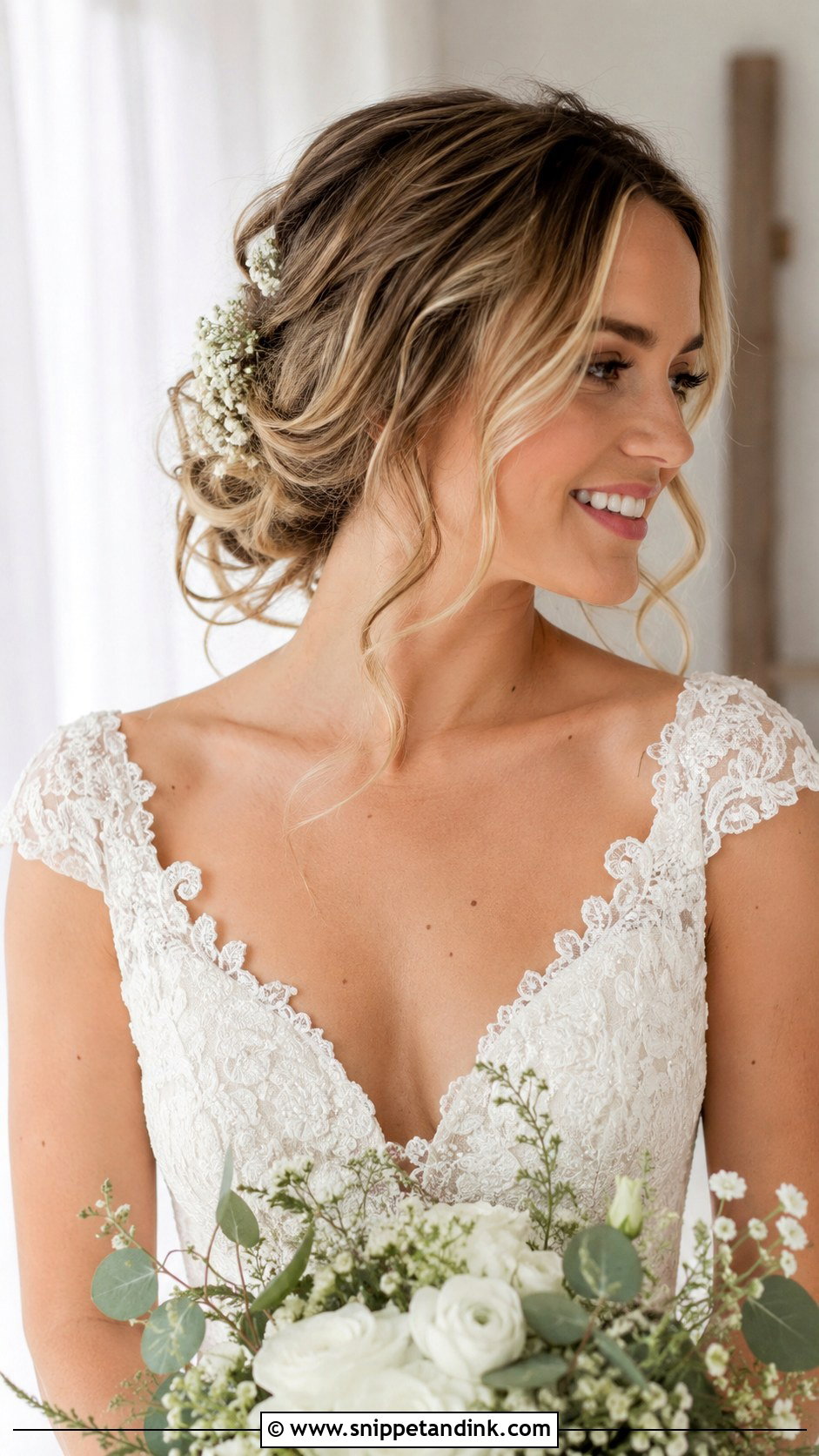 Soft Updo With Tendrils Wedding Hairstyle - Snippet and Ink - 25 Elegant Wedding Hairstyles