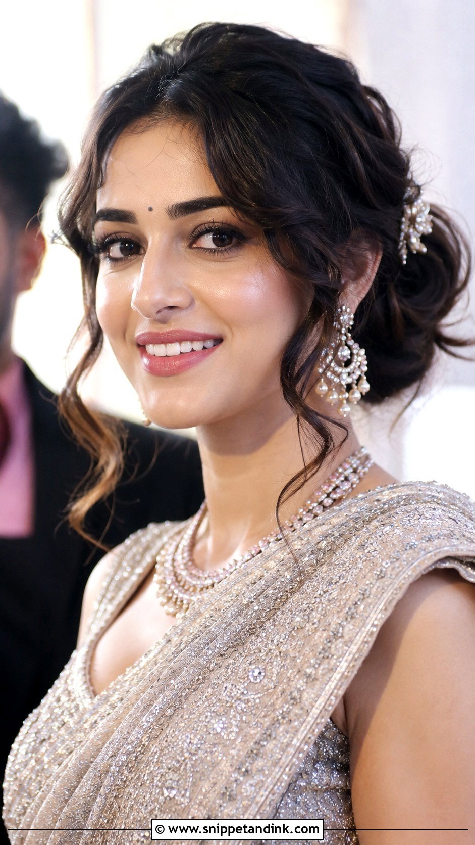 Soft Updo With Wavy Fringes - Snippet and Ink - 20 Indian Non Bridal Hairstyles