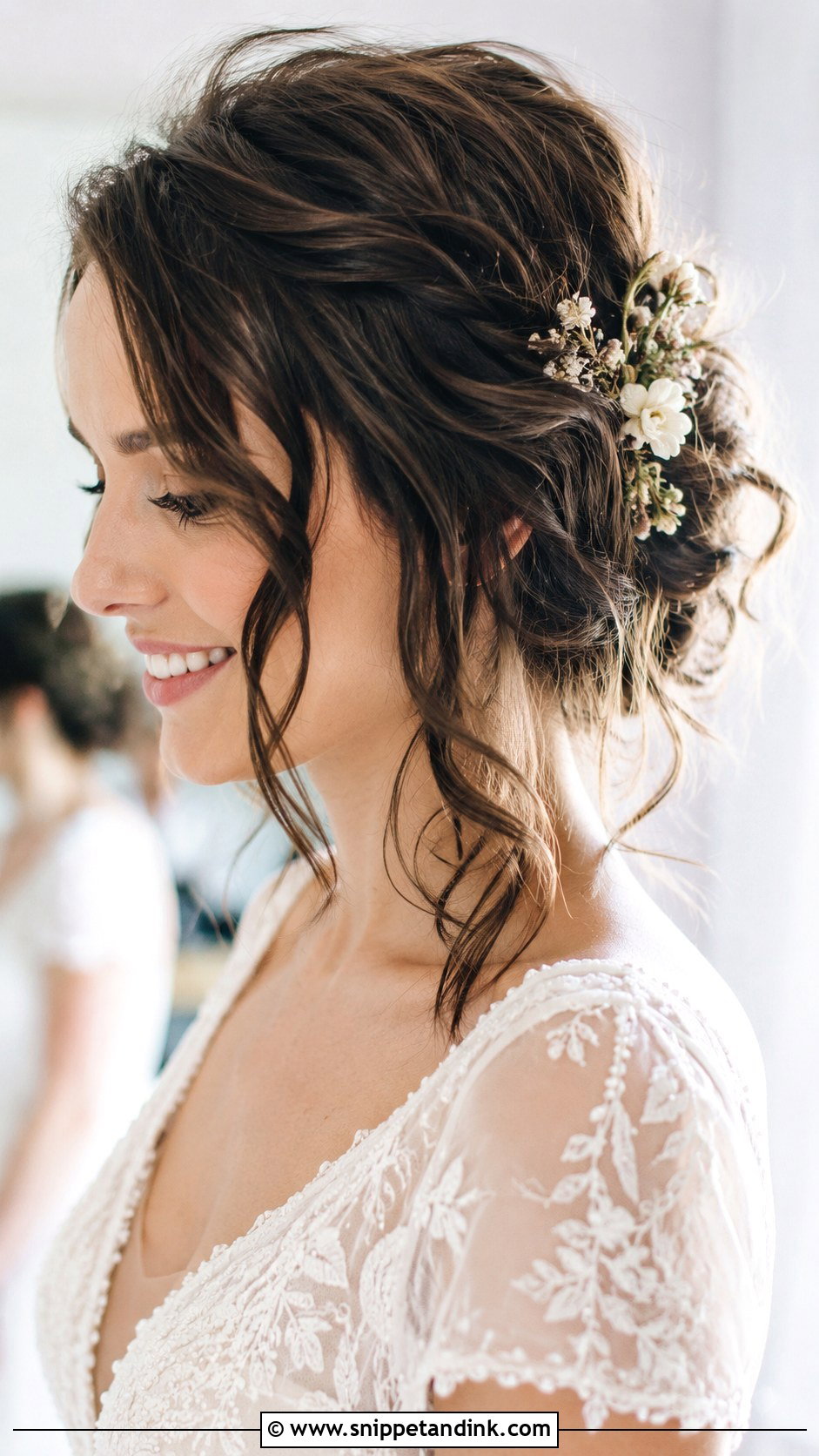 Soft Updo for Short Hair - Snippet and Ink - 35 Wedding Hair Updo Ideas