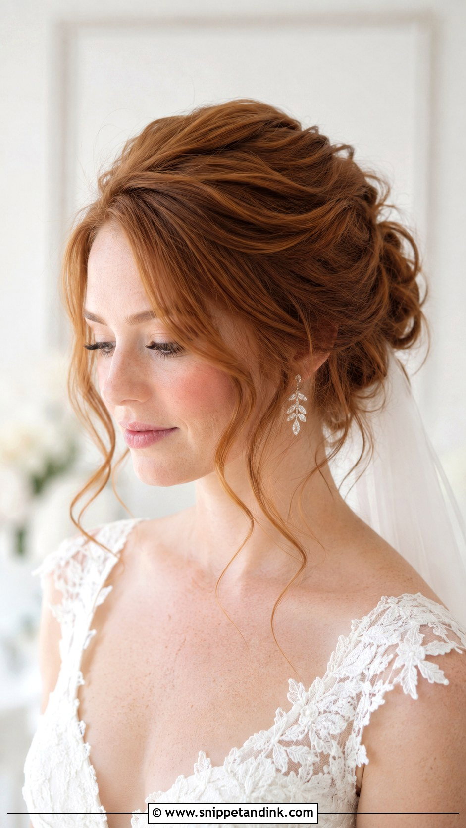 Soft Updo with Face Framing Tendrils - Snippet and Ink - 30 Wedding Hair Up Ideas
