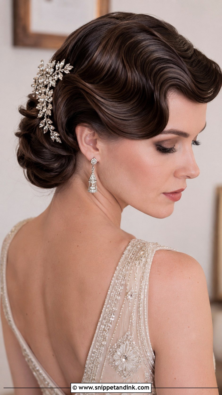 Soft Vintage Finger Wave Updo - Snippet and Ink - 20 Wedding Hair Up Bride Ideas