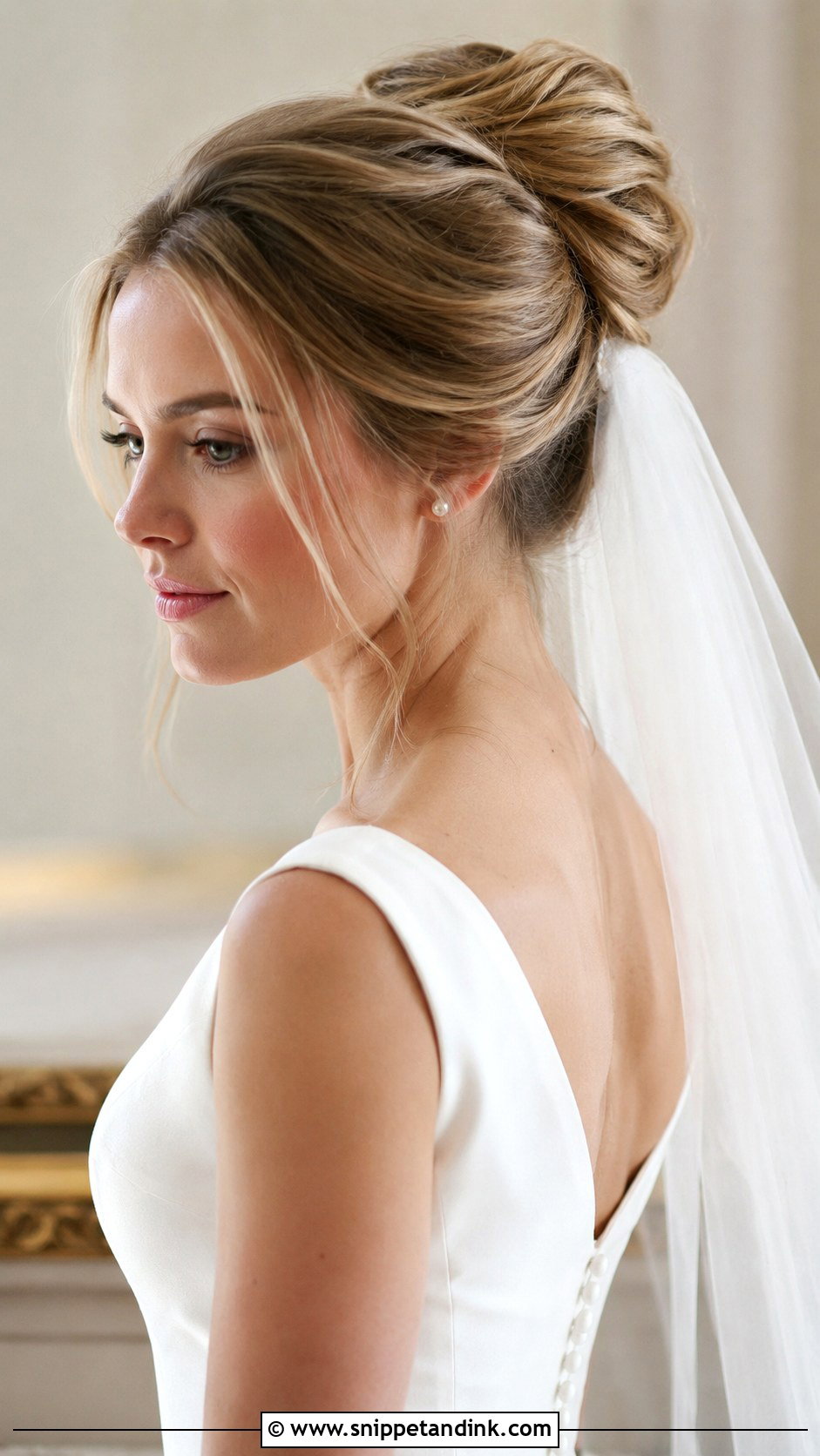 Soft Vintage Roll Updo - Snippet and Ink - 20 Old Money Wedding Hairstyles