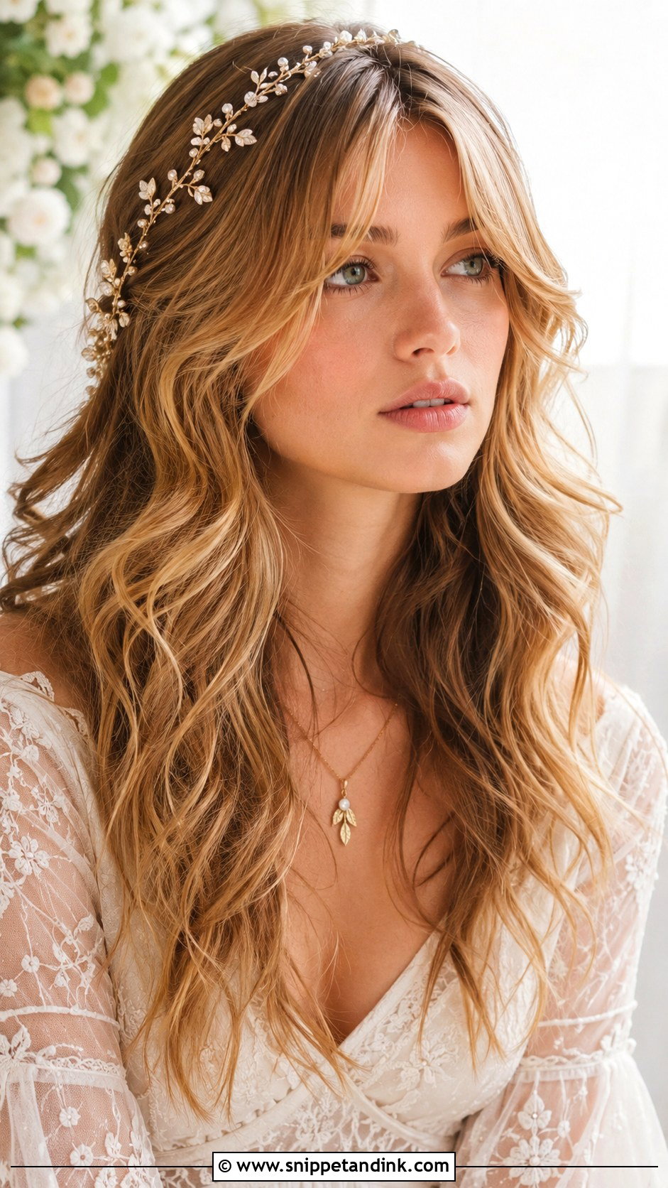 Soft Vintage Waves With Curtain Bangs - Snippet and Ink - 25 Vintage Waves Wedding Hair