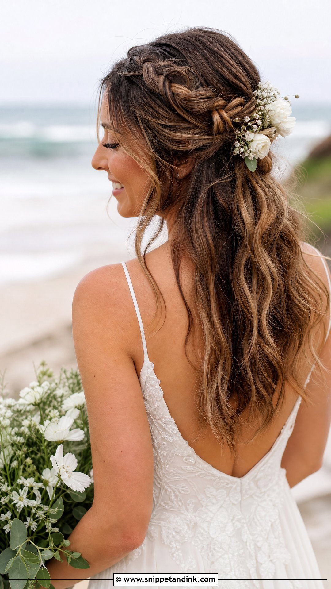 Soft Waves Boho Half Up - Snippet and Ink - 20 Soft Waves Bridal Hair