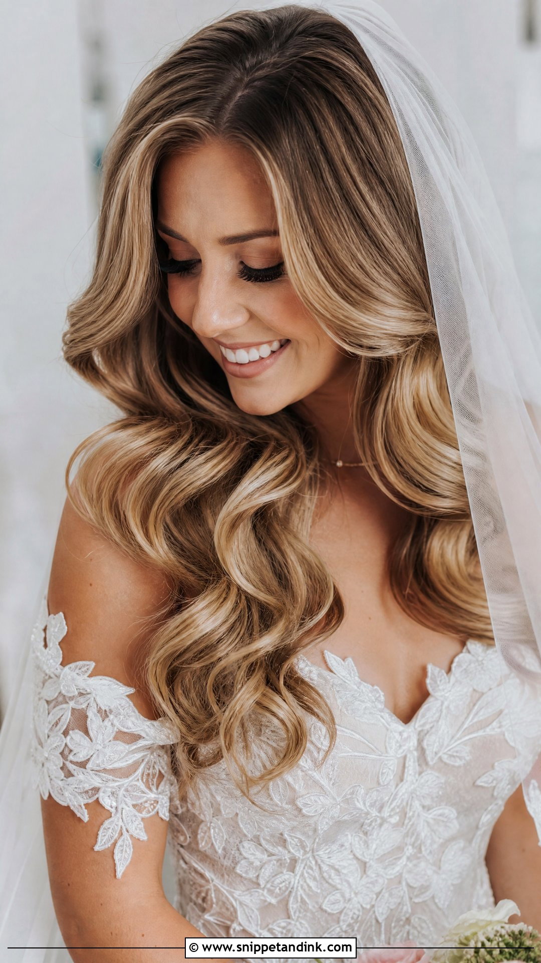 Soft Waves Cascading Curls - Snippet and Ink - 20 Soft Waves Bridal Hair