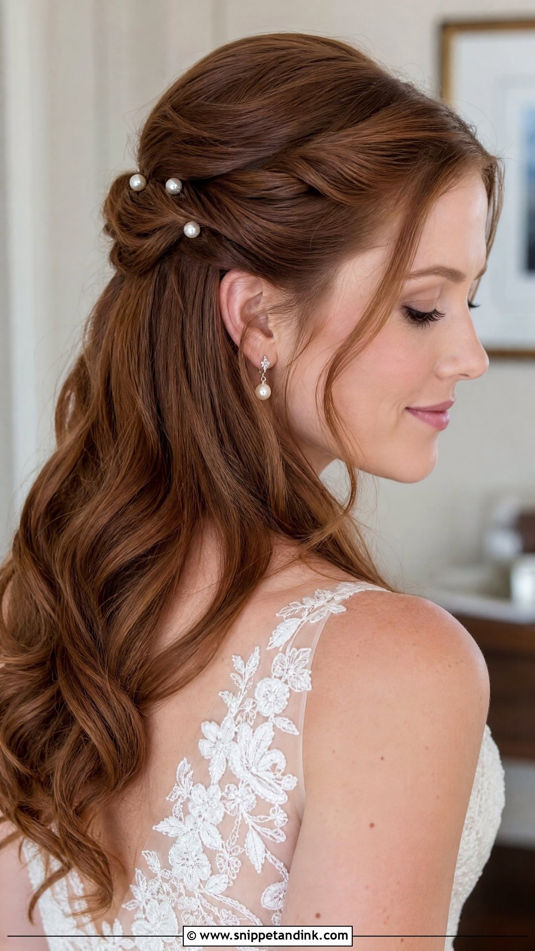 Soft Waves Half Up Twist - Snippet and Ink - 20 Soft Waves Bridal Hair