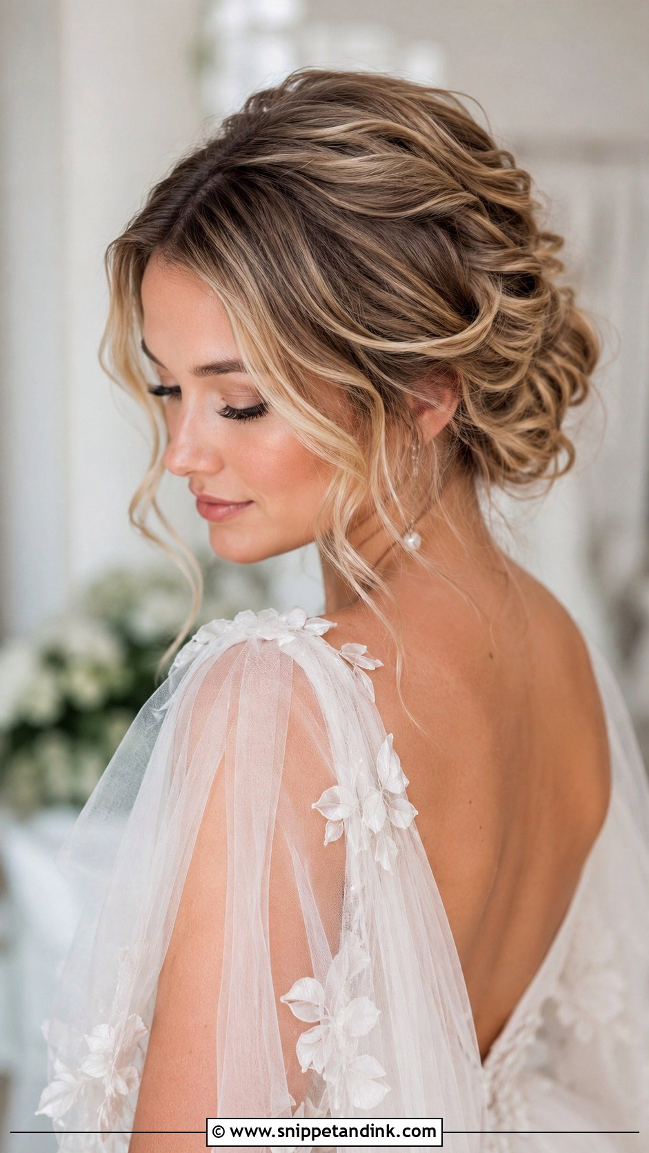 Soft Waves Updo for Brides - Snippet and Ink - 30 Wedding Updos for Long Hair