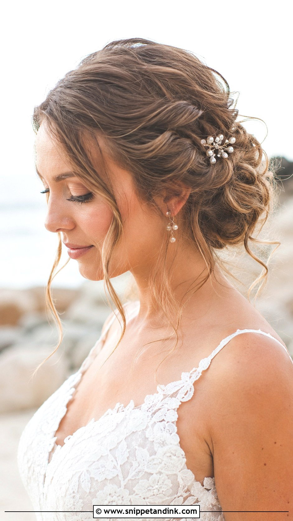 Soft Waves Updo for Medium Hair - Snippet and Ink - 30 Wedding Updos for Medium Hair