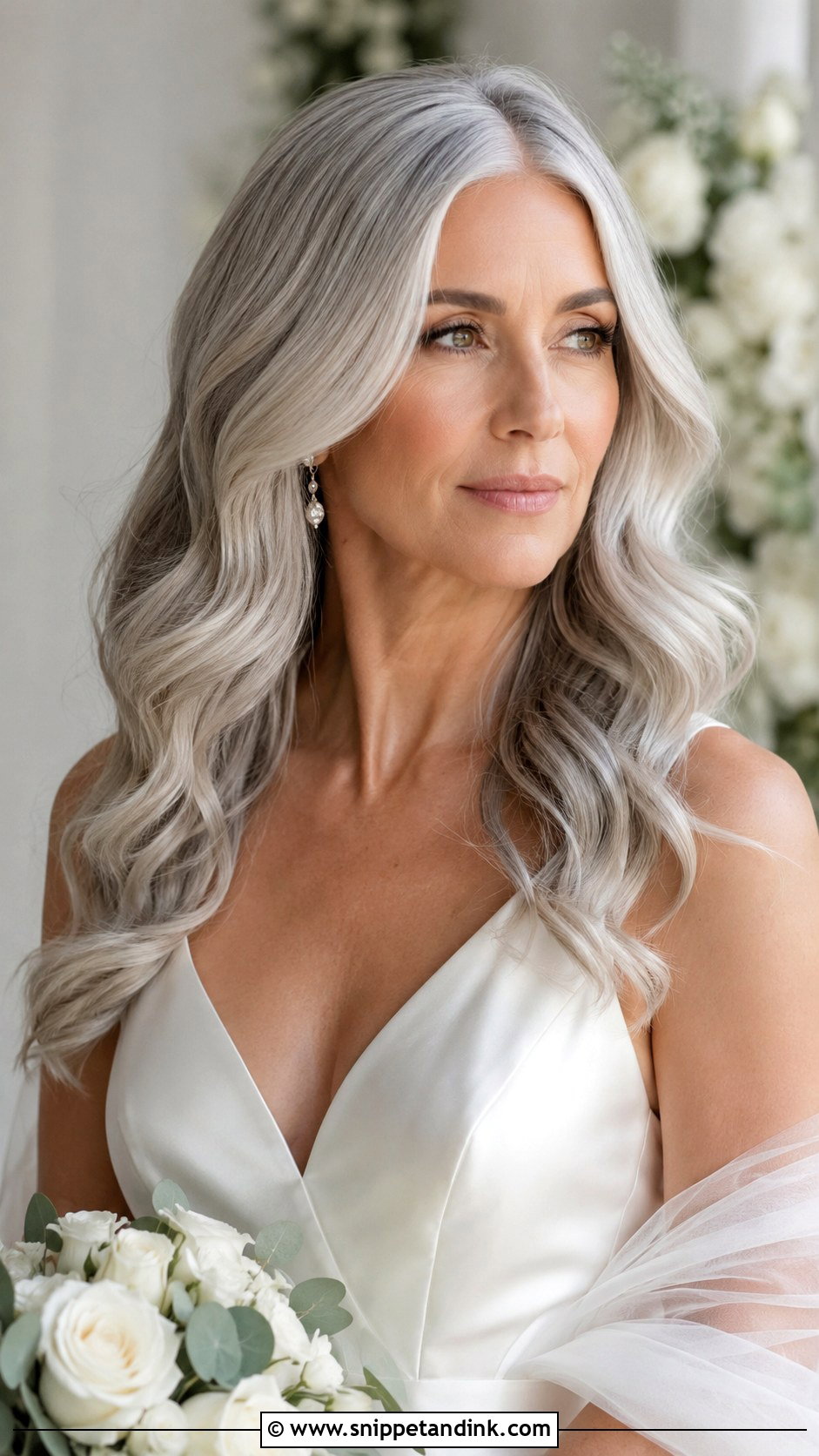 Soft Waves Wedding Hairstyle For Gray Hair - Snippet and Ink - 15 Wedding Hairstyles for Grey Hair