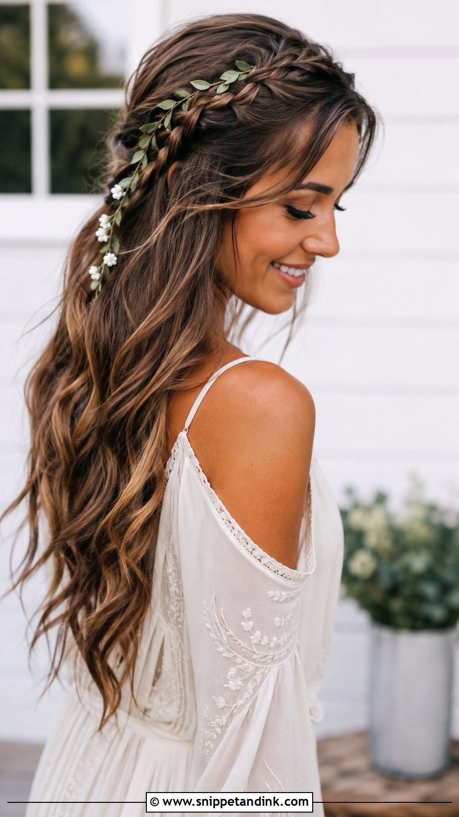 Soft Waves With A Bohemian Braid - Snippet and Ink - 25 Soft Waves Wedding Hair