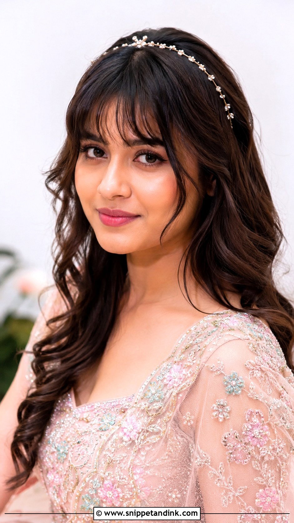 Soft Waves With Bangs for Marriage Function - Snippet and Ink - 25 Hair Styles for Marriage Function