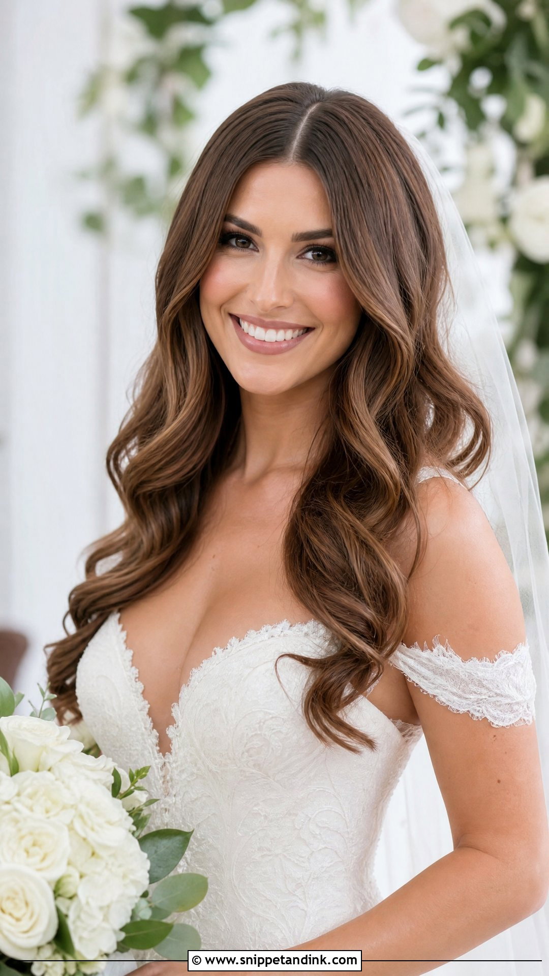 Soft Waves With Center Part Wedding Hair - Snippet and Ink - 20 Ariana Grande Wedding Hair Ideas