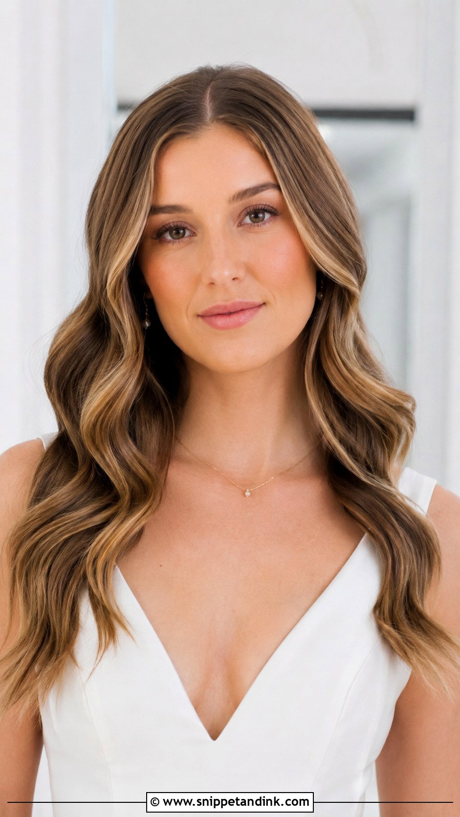Soft Waves With Center Part - Snippet and Ink - 25 Wedding Hair Waves