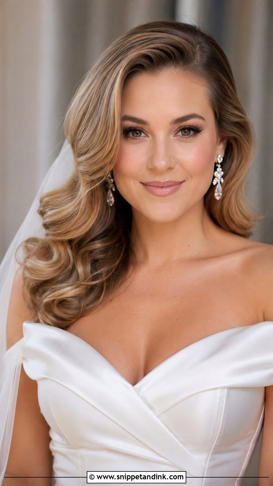 Soft Waves With Side Part - Snippet and Ink - 20 Simple Bride Hair Ideas