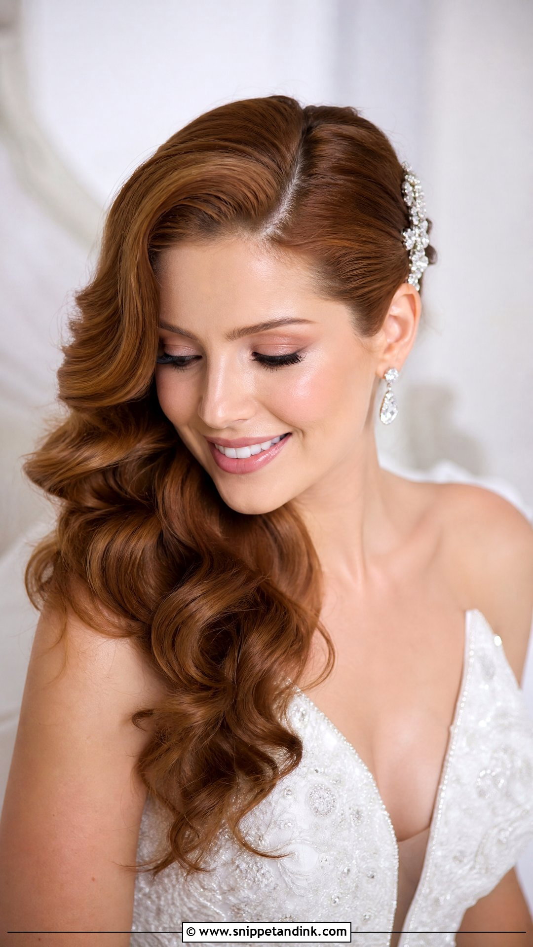 Soft Waves With Side Part - Snippet and Ink - 20 Soft Waves Bridal Hair