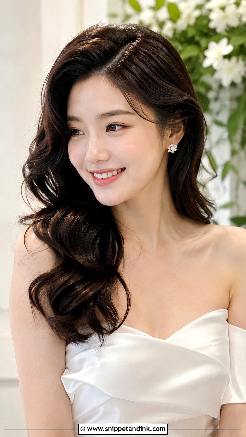 Soft Waves With Side Part - Snippet and Ink - 25 Asian Wedding Hair Ideas